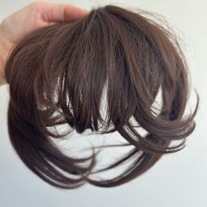 Bangs hair clip for everyday use - dark brown